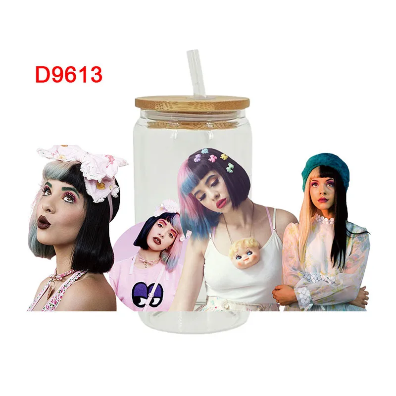 3D UV DTF Transfers Stickers, Cup Wraps, Printed for DIY Glass, Ceramic Metal Leather, Girl Star, 16oz D9582 D9582