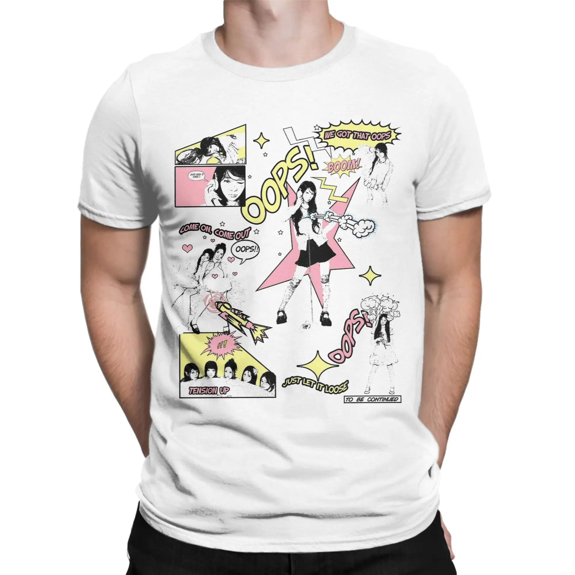 Illit Kpop Men's Funny Cotton Crew Neck T-Shirt, Short Sleeve
