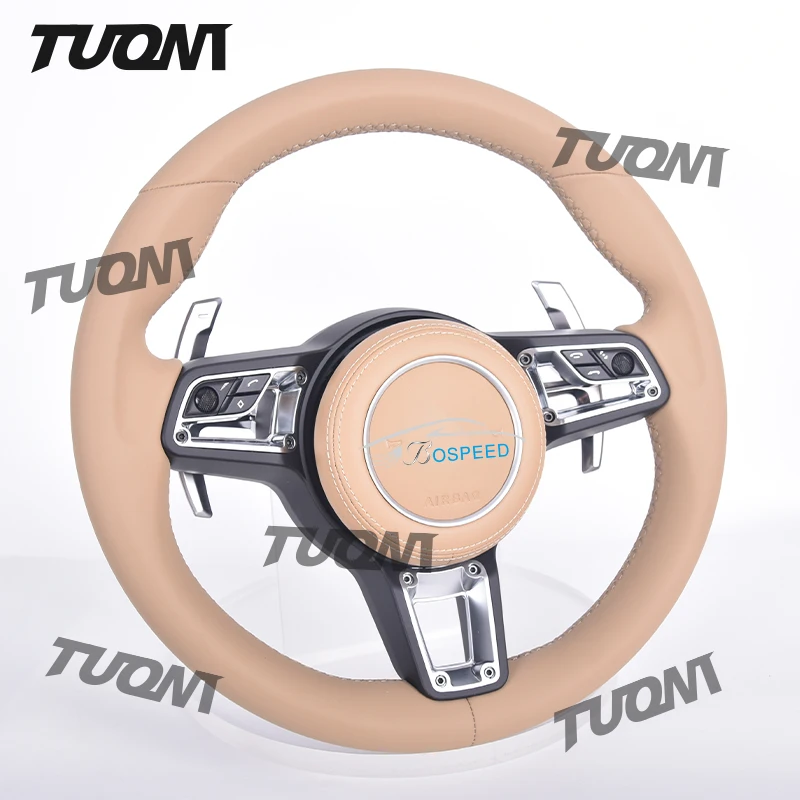 

Customized Full Leather Steering Wheel For Porsche Panamera Macan Cayenne Taycan 718 Cayman GT4 911 Carrera Targa GT3 RS