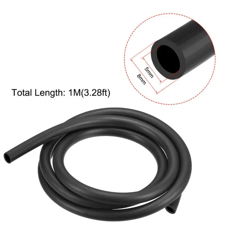 Black Fuel Line Hose 1M NBR 5mm ID 8mm OD Diesel Petrol Water Hose Engine Pipe Motorcycle Fuel For Honda Suzuki Yamaha