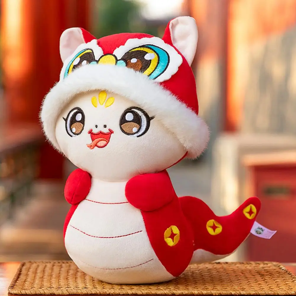 Chinese New Year Snake Mascot Cute Snake Plush Toy Chinese Zodiac Stuffed for Kids Adults Feng Shui