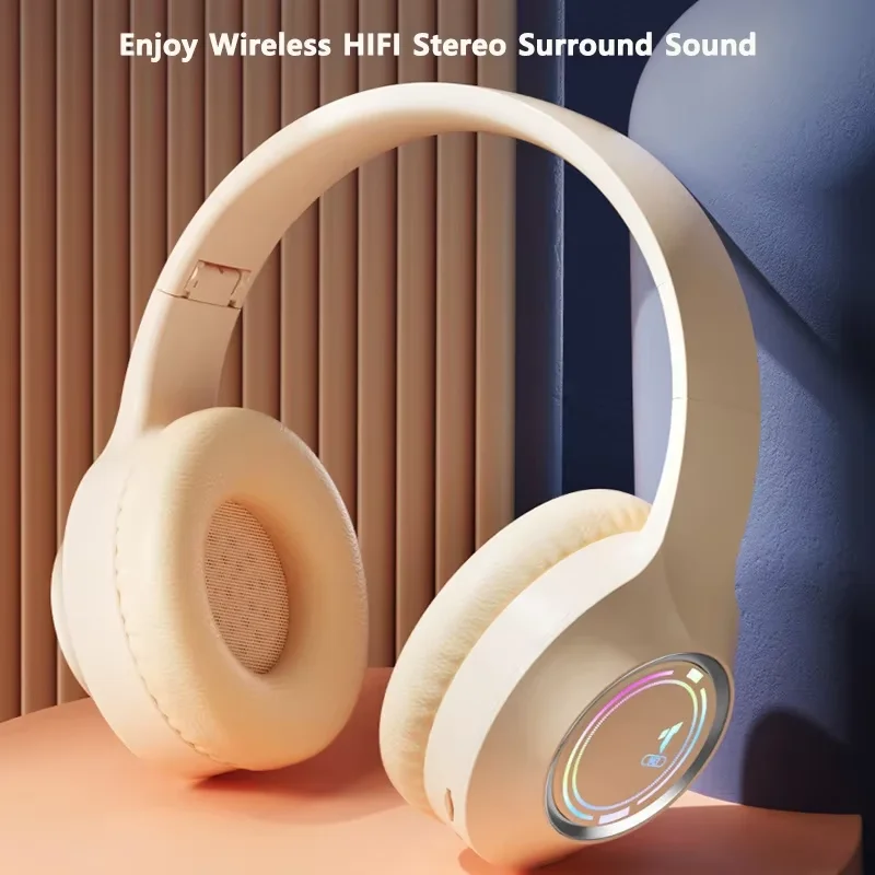Wireless Bluetooth Headset Folding Led Card Type C Charging