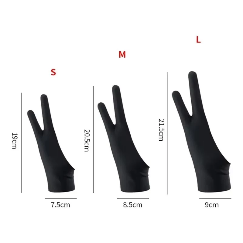 1/2/3pcs 스타일러스 블랙 블루 그레이 핑크 방오 방지 스크래치 방지 두 손가락 장갑 태블릿 드로잉 장갑 페인팅 장갑 스크린 장갑