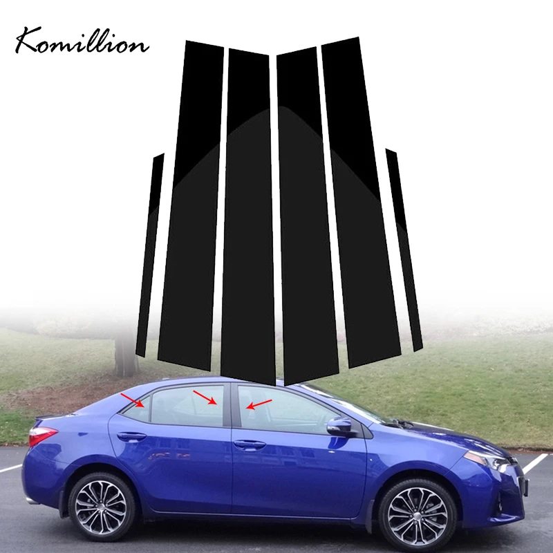 2020 Toyota Corolla Fender AUXITO Piano Black Window Pillar Covers