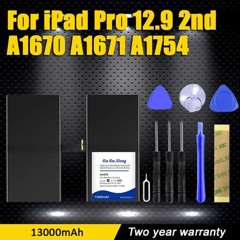 

13000mAh Bateria For iPad Pro 12.9 2nd A1670 A1671 A1754 Send Accompanying Tool