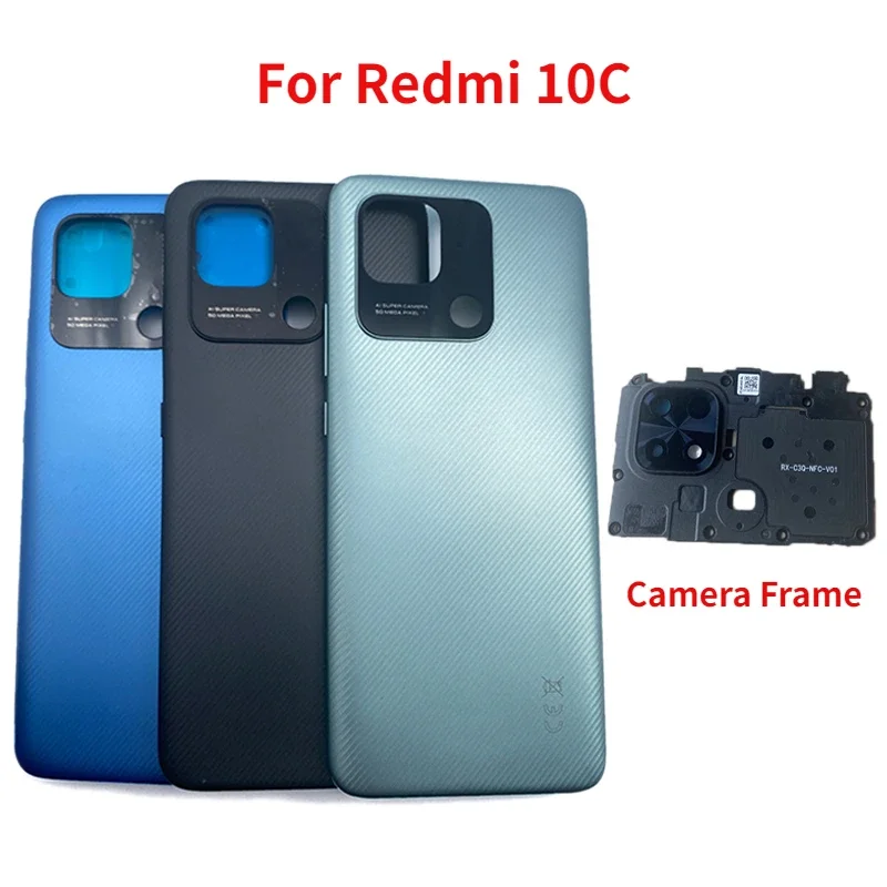 

Новинка, задняя крышка батарейного отсека для Xiaomi Redmi 10C, задняя крышка корпуса, замена панели