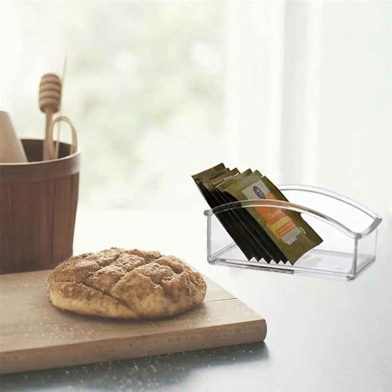 Acrylic Transparent Tea Bag Tea Box Organizer Office Bag Box Organizer Office Storage Utensil Drawer tea bag organizer