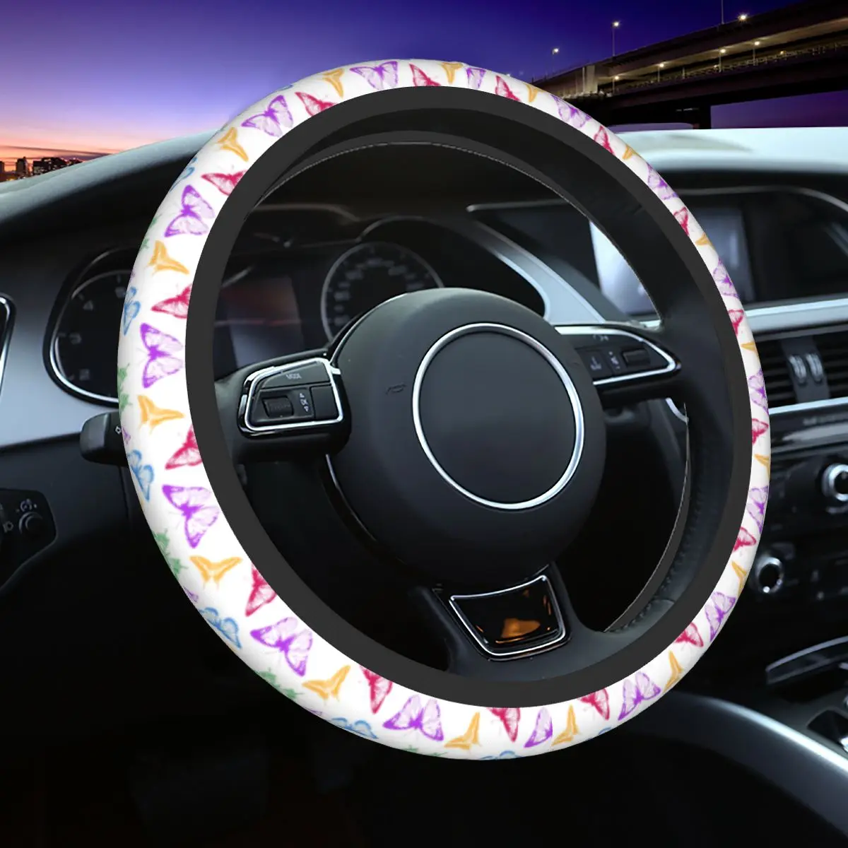 

38cm Car Steering Wheel Cover Butterfly Soft Braid On The Steering Wheel Cover Case Car-styling Suitable Car Accessories