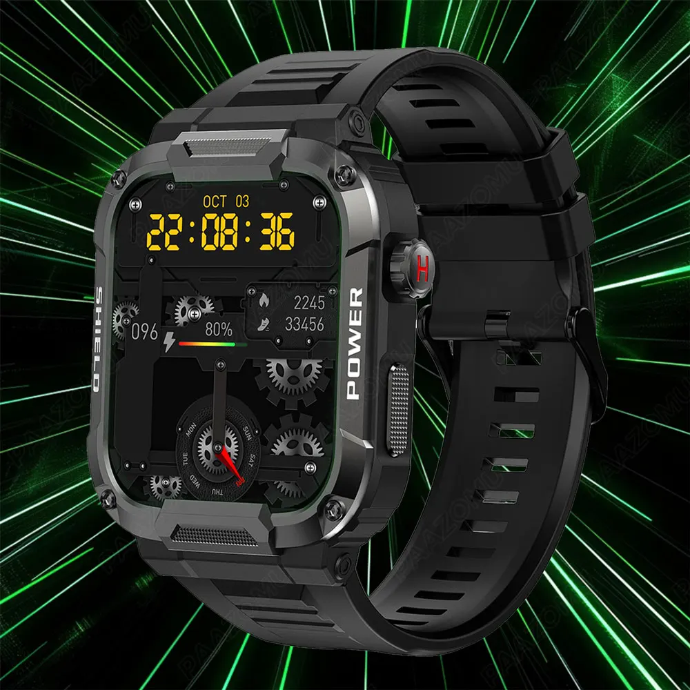 2025 New Military Men's Smart Watch Men Large Battery Fitness