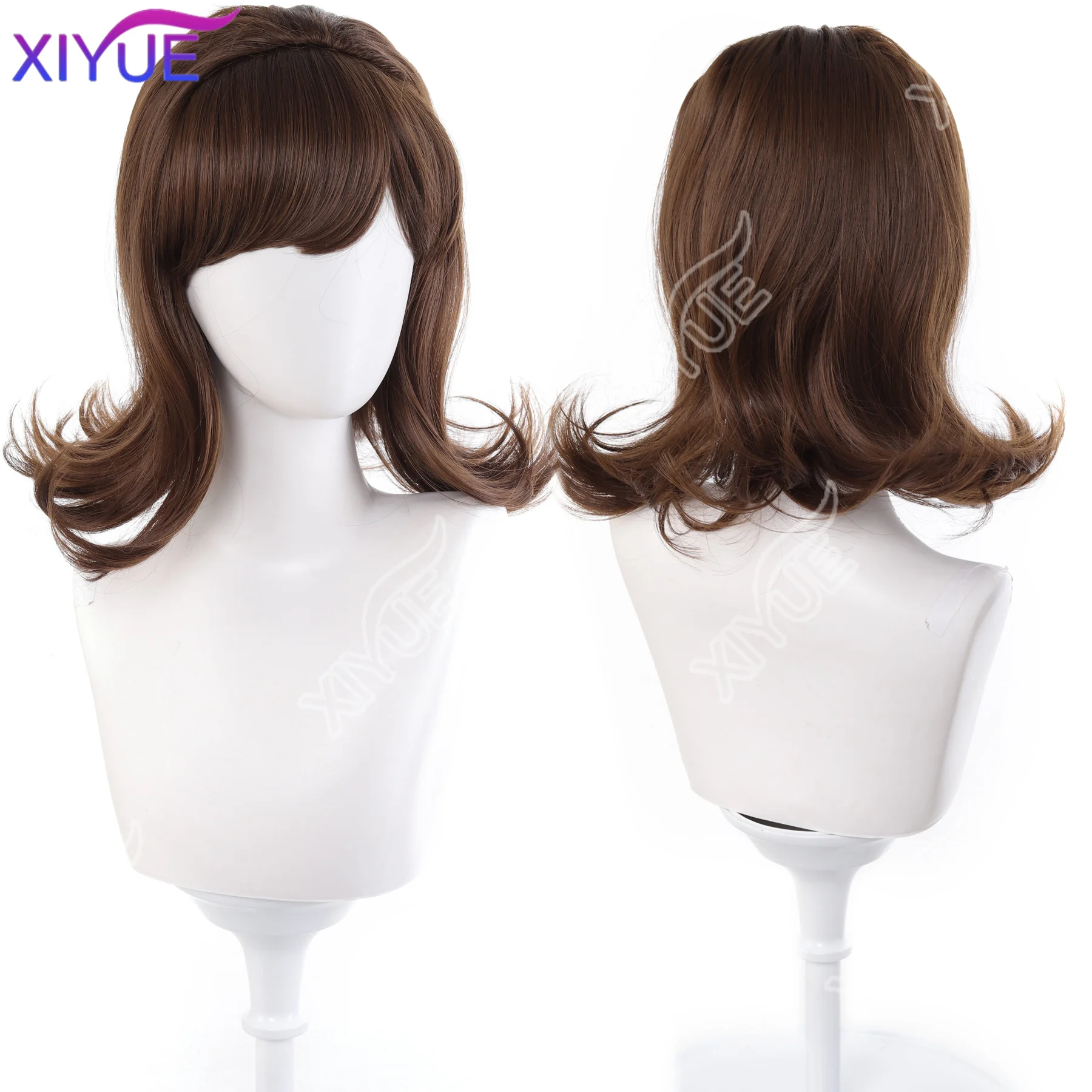 XIYUE Retro wig Anti curling European style French style Ruili style Classical black synthetic wig European and American cosplay