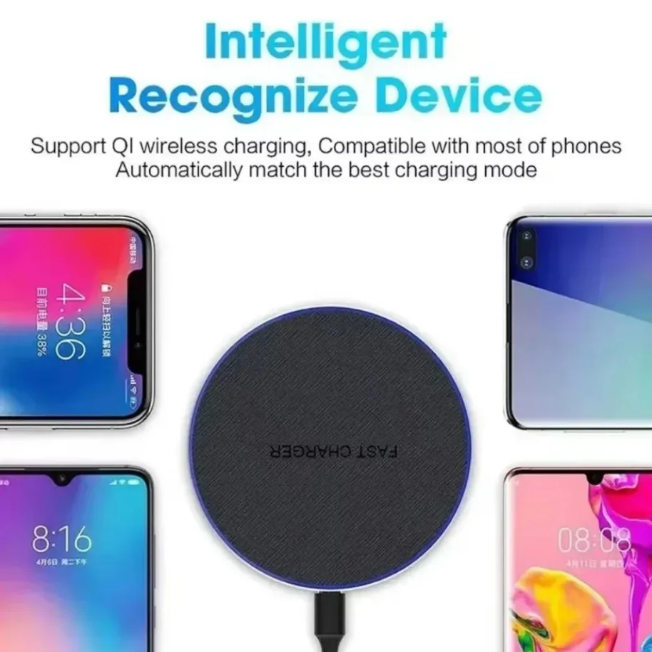 Wireless Charger Pad Mobile Phone Fast Charging Station Dock For iPhone 16 15 14 13 12 Pro Airpods Samsung S24 S23 S10 S9 Xiaomi