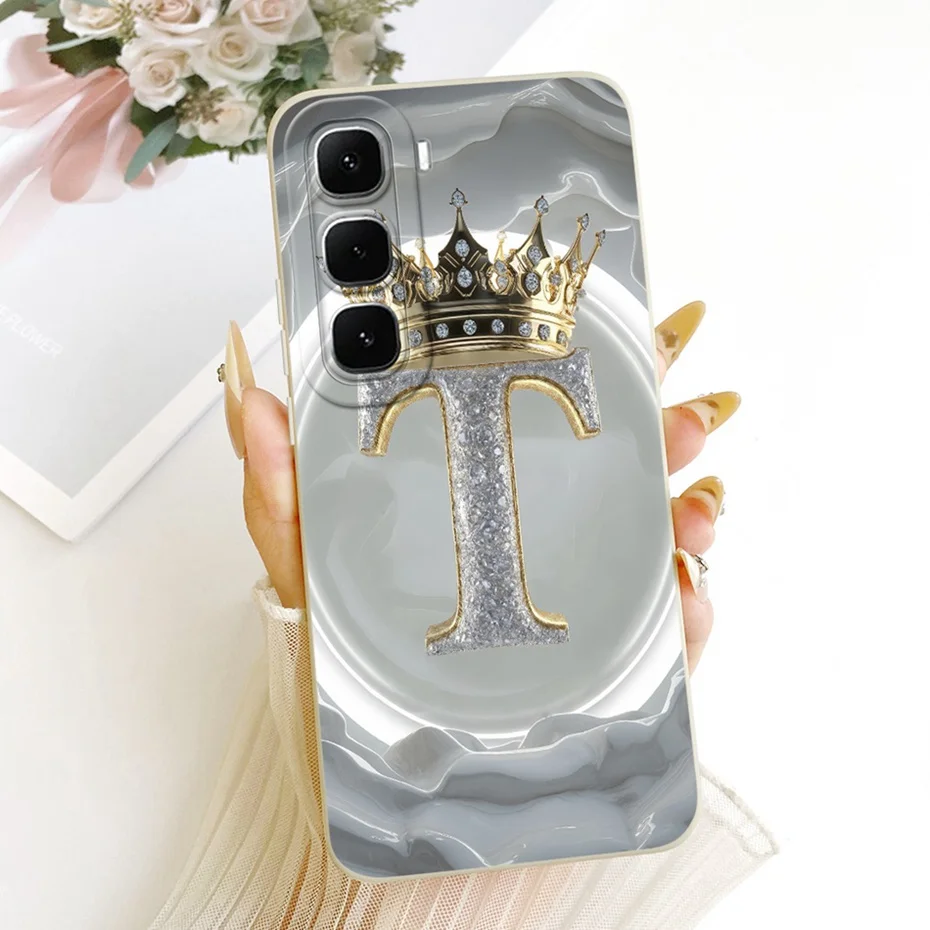 Stylish Initial Letter Shockproof Soft Silicone Phone Case