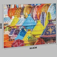 36*50.8cm Paper Jigsaw Puzzle 500pcs Morocco Street Scenery Landscape Painting Creative Adult Stress Relief Christmas Gifts 2