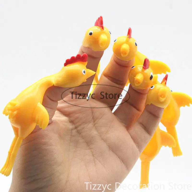 Finger Catapult Toy Catapult Launch Turkey Slingshot Chick Elastic Flying Finger Sticky Decompression Toy for Birthday Halloween Party Favors 10PCS