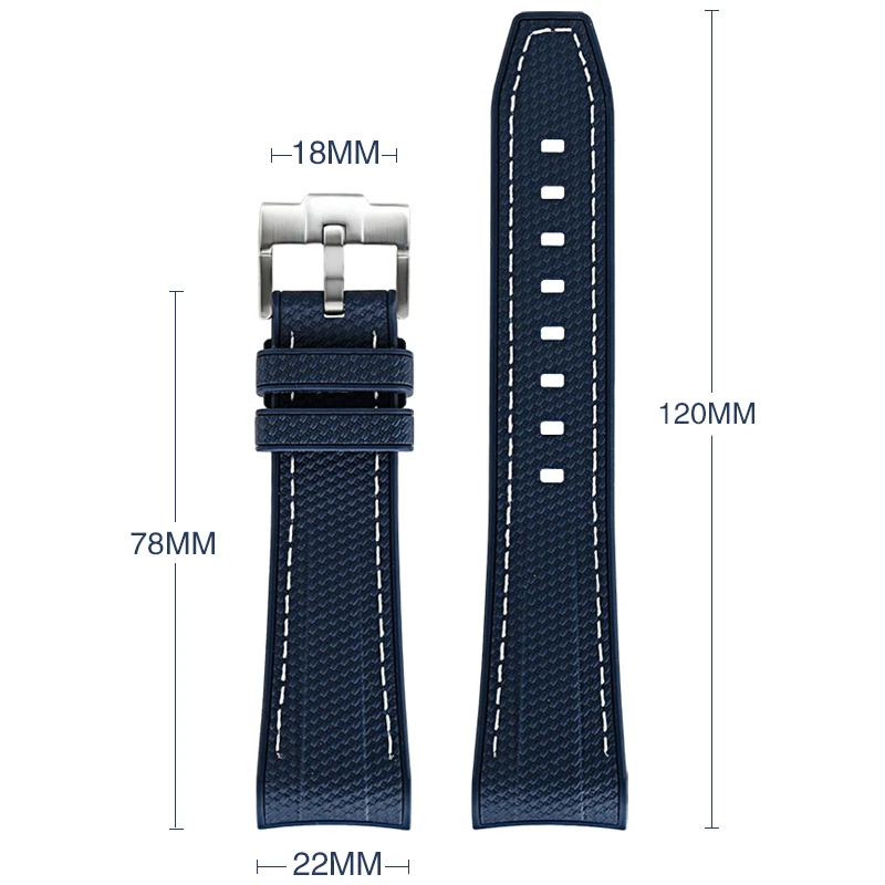 Enhanced Silicone Waterproof Sport Watch Strap for Men - Soft and Durable Wristband Accessory