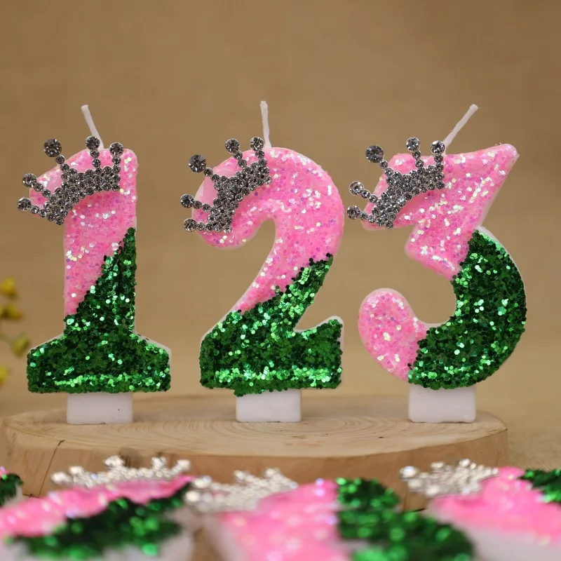 Vibrant Digital Birthday Candle Crown Cake Decoration