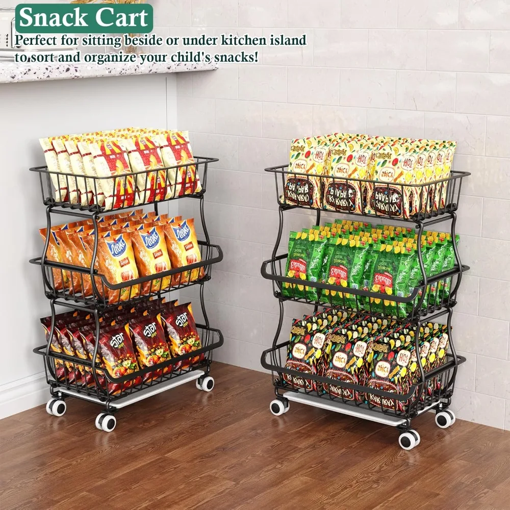 Pantry Floor Organizer and Storage Cart with Wheels 5