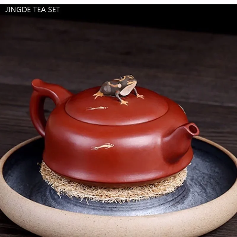 150ml Yixing Purple Clay Teapot Hand-carved Dahongpao Tea Infuser Chinese Tea Accessories Home Custom Beauty Filter Teaware