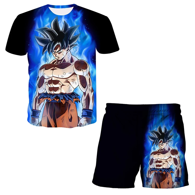 

Dragon Ball Z Super Goku Children's Summer Suit Leisure Beach Pants 3D Printing Shorts Quick Drying Breathable Comfortable Suit