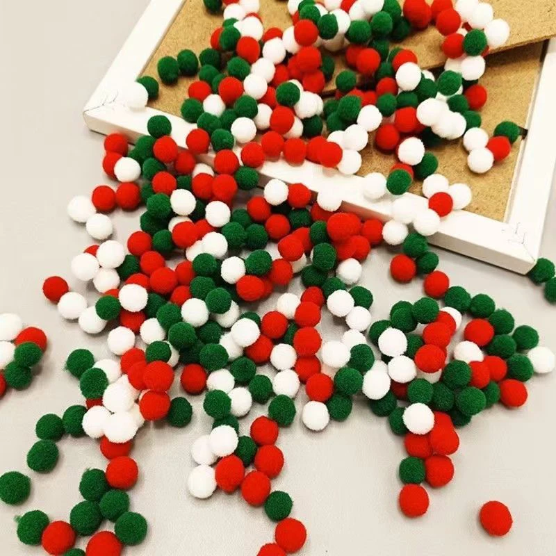 Mixed Fluffy Pompoms Christmas Color Series Diy Hand-sewn Craft Children's Toys