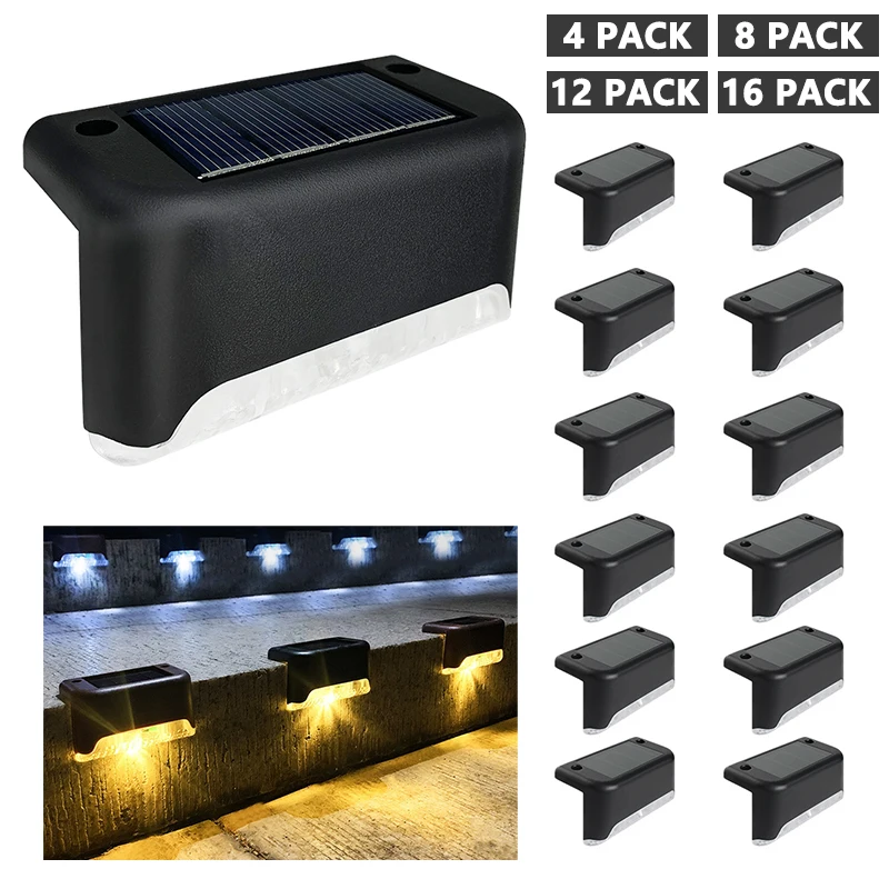 Solar LED Lights Outdoor Garden Lights IP65 Waterproof Solar Step Deck