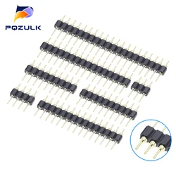 Pack of 10 Single Row 40 - Pin 2.54mm Male Pin Headers - 8Pin