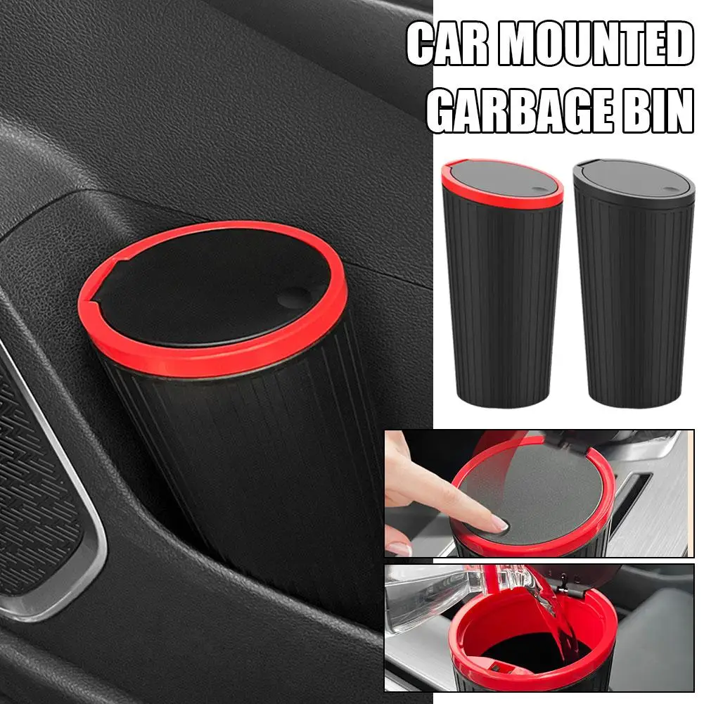 Car Trash Bin Can Mini Auto Dust Organizer Car Interior Storage Rubbish Container Bucket Box Garbage Auto Bag Accessories C4Y4