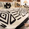 Geometric Patterns Thickened Winter Plush Warm Sofa Cover Durable Couch Cushion for Living Room Furniture Dust-proof Blanket 4