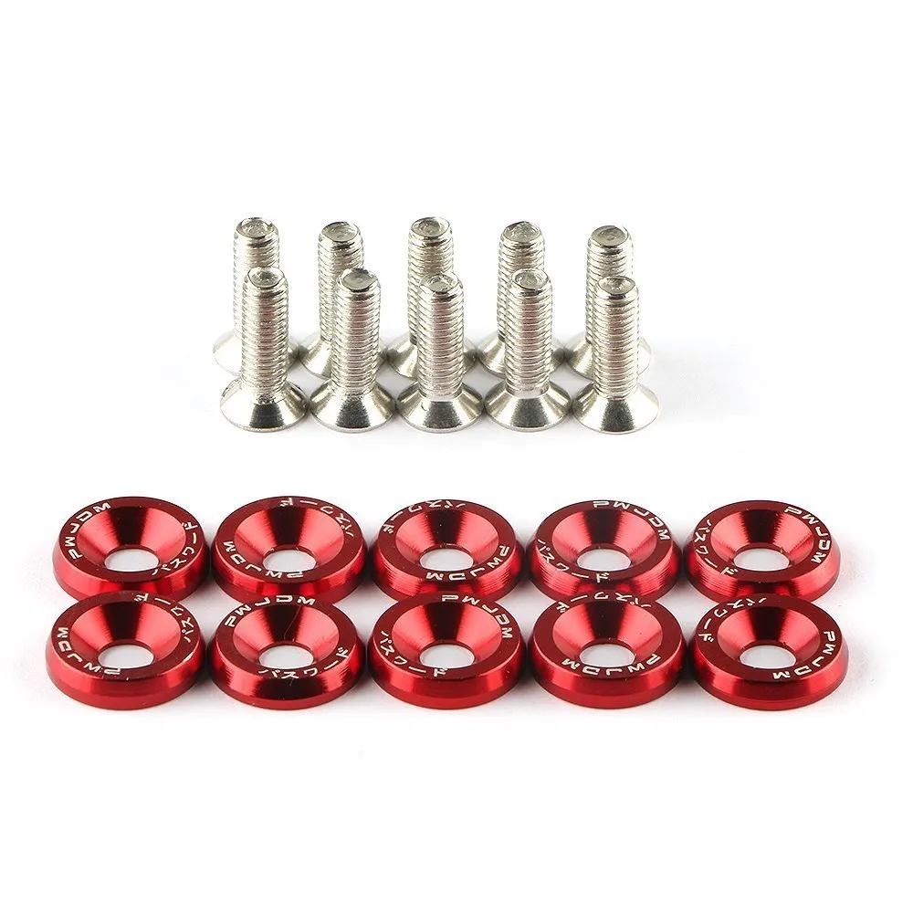 Fixations hexagonales modifiées pour voiture M6X20, rondelle de garde-boue,  moteur de pare-chocs, vis concaves, rondelles de garde-boue JDM en  aluminium pour Honda LBJ-1001 10 pièces - AliExpress