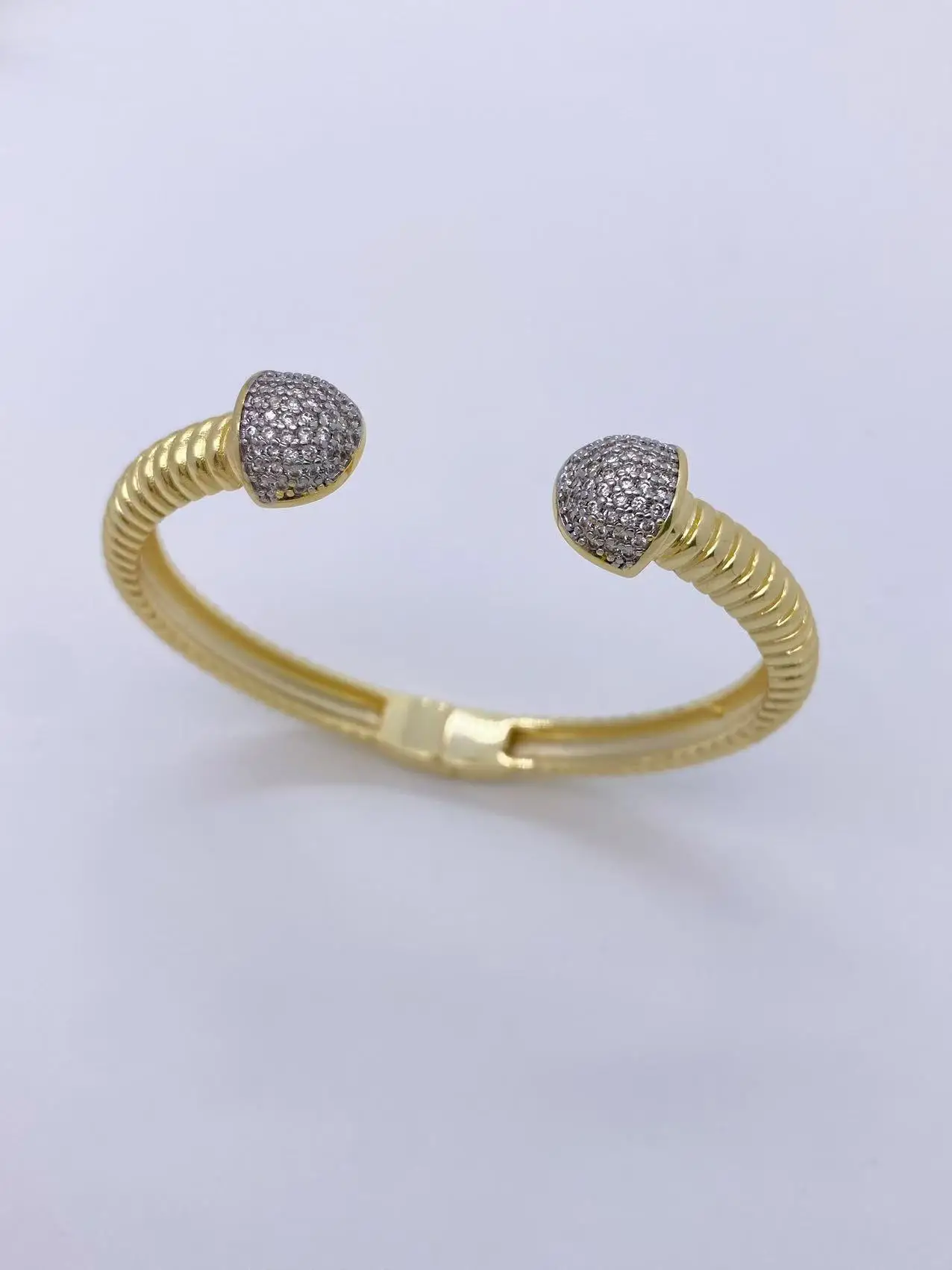 5PCS, Fashion Geometric Bracelet Bangles & Rings Open Design 18k Gold Plated Jewelry Gift For Girls