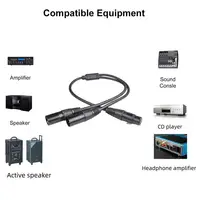 Professional Female to Male XLR 3 Pin Cable 1 to 2 Zinc Alloy Y Splitter Cord Foil Braided Shielded Microphone Line Amplifier - Image 5