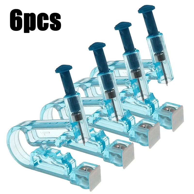 6pcs Earring Piercing Gun Kit Disposable Disinfect Safety Earring