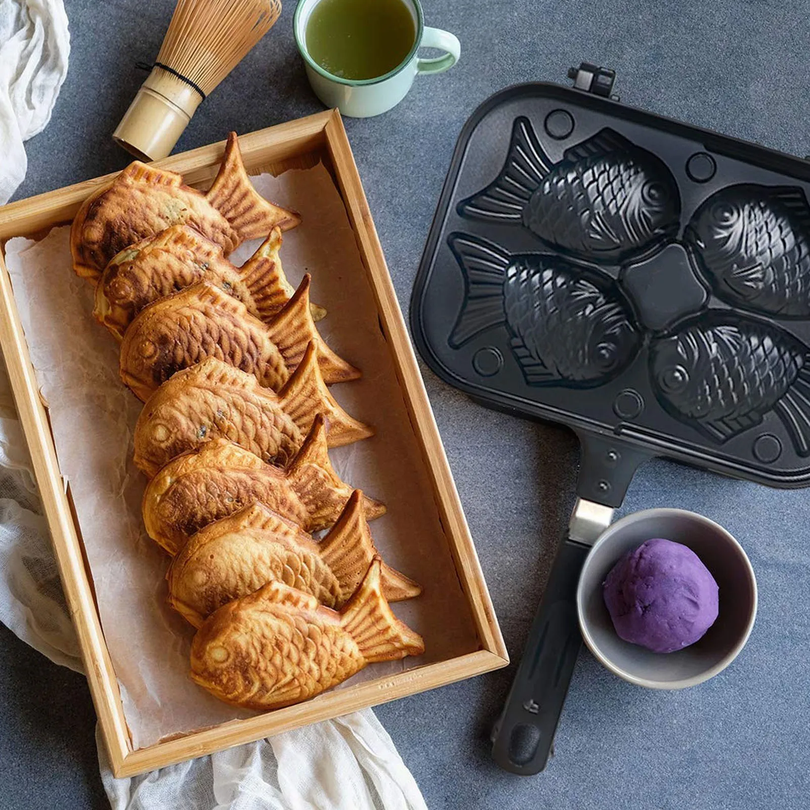 Baking Mould Cake Waffle Maker Taiyaki Fish Shape Non Stick Double Baking Pan