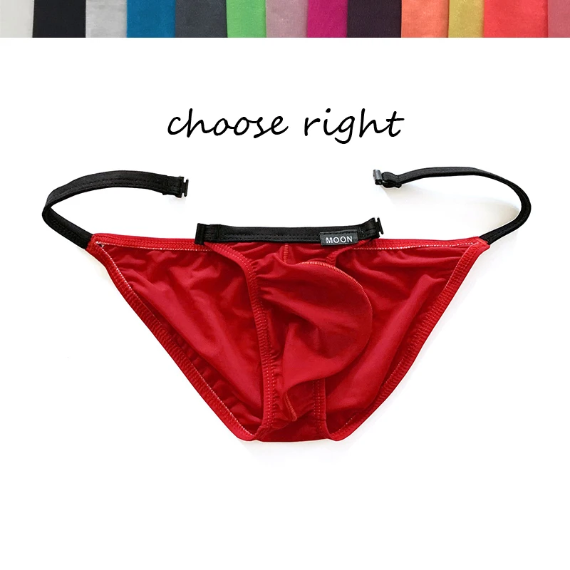 

Трусы-брифы мужские тонкие, прозрачные удобные, из вискозы, с заниженной талией, выступающий мешок для закрытия ягодиц