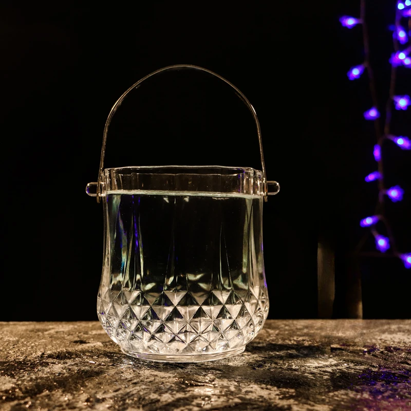 Transparent Lead-free Crystal Glass Diamond Ice Bucket Bar KTV Fashion Creative Wine Barrel / Ice Bucket 1L