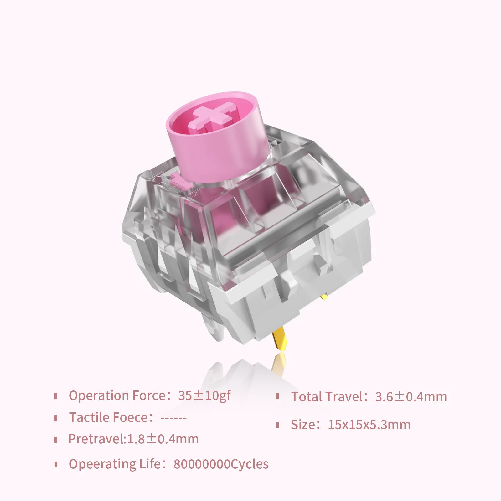 Kailh Box Silent Pink Linear Switch - Waterproof & Dustproof