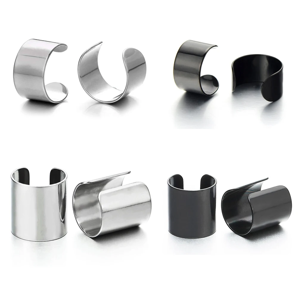 Unisex Stainless Steel Ear Clip Earrings 2pcs