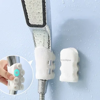 3 สีซิลิโคนหัวฝักบัวผู้ถือดูดที่มีประสิทธิภาพReusable Wall Mountดูดถ้วยBracketผู้ถือห้องน้ํา 2