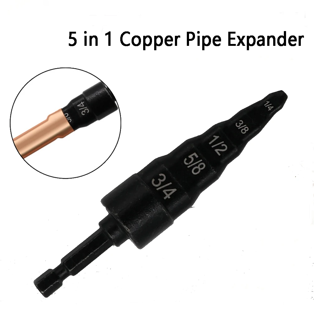 

Copper Tube Expander for Hexagonal Handle Hand Drill Copper Tube Expanding Air Conditioner Pipe Tool 1/4" 3/8" 1/2" 5/8" 3/4"