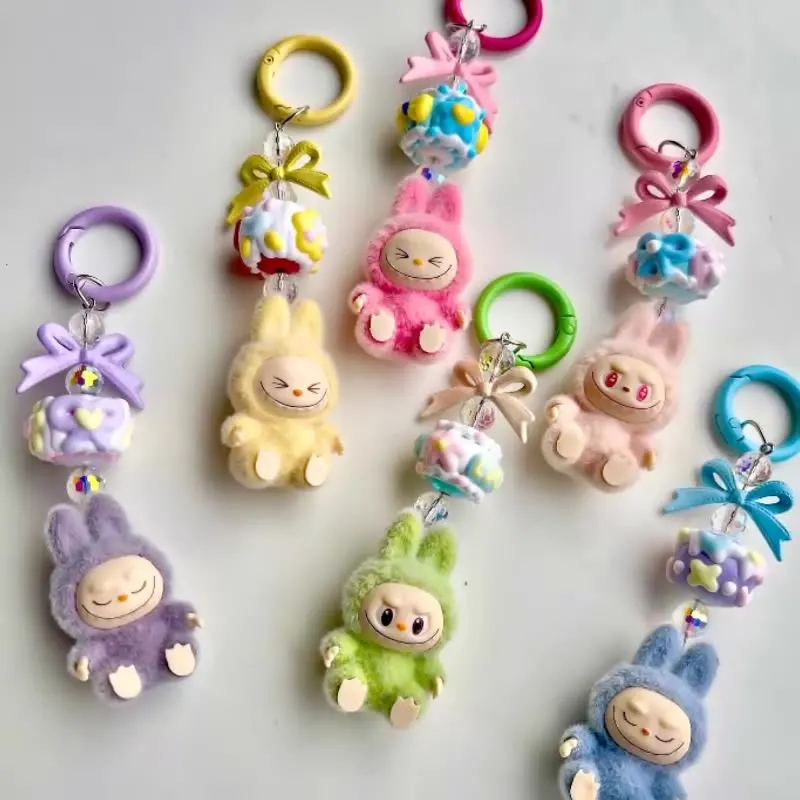 Christmas Labubu Kawaii Particles Keychain Bag Cell Phone Charm Key Chain Christmas gift plush keychain key chain bunny keychain balloon dog keychain