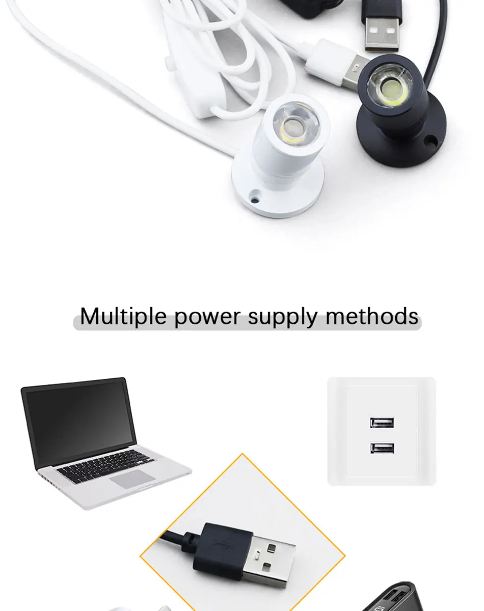 Description Picture 5 of itemLed USB Spotlight 3W DC5V Jewelry Cabinet Showcase Counter Lamp Surface Mounted Ceiling Mini Spot Light USB 5V Interface