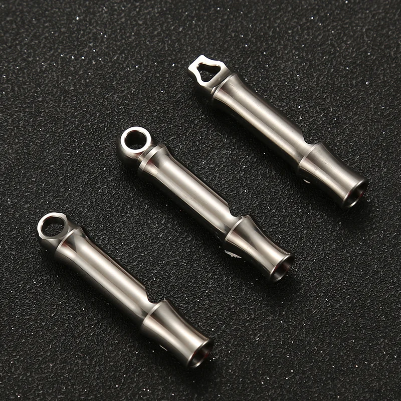 

120dB Titanium Alloy High Decibel Single Tube Whistle Outdoor Survival Equipment Camping Portable Multifunctional EDC Whistle
