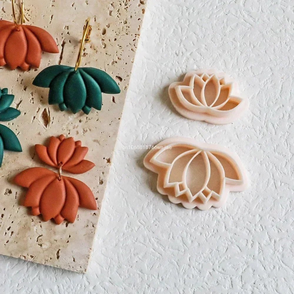 Leaves Shape Polymer Clay Earring Cutters Green Plant Flowers Dangle Clay Embossing Moulds for Handmade Jewelry Pendant Making polymer clay cutter silicone mold