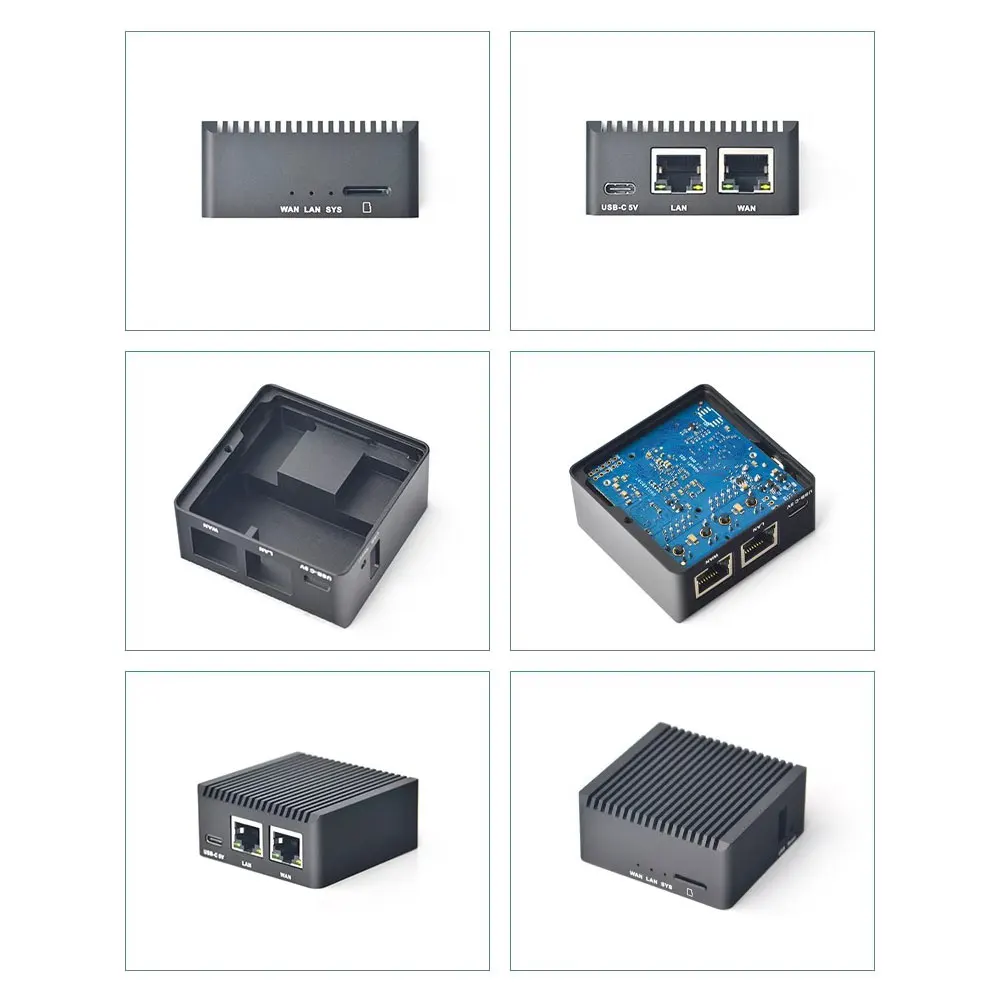 NanoPi R2S Rockchip RK3328 with CNC Metal Case Mini Router Dual Gigabit Port 1GB SBC System