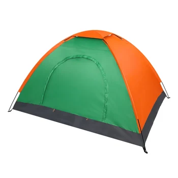 2-Person Waterproof Camping Dome Tent for Outdoor Hiking Survival Orange & Green 2