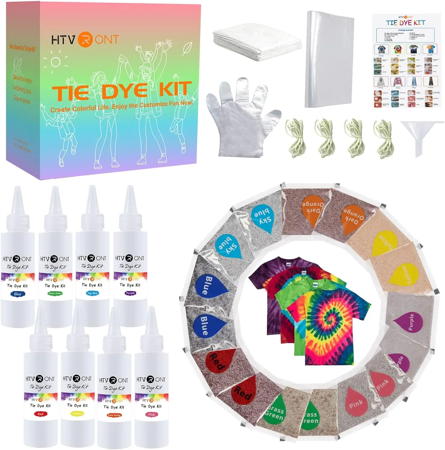 100ML Tie Dye Kit for Clothing Shirt Dress Adult Kids Suitable for Beginners