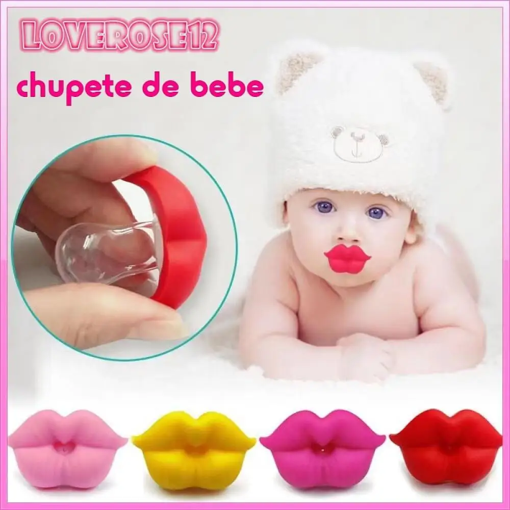 Quirky newborn baby 0-3 years old baby silicone pacifier red lip moustache perfect gift for newborn BPA free all silicone