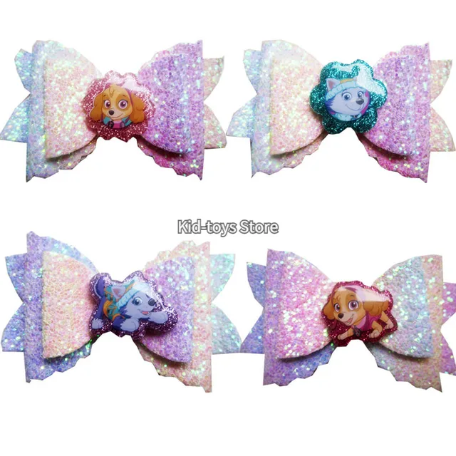 Paw Patrols Headdress Skye Everest Action Figure Toys Girls Cartoon Fashion Hairpins Accessories Kids Cosplay Party Hair Clips 4