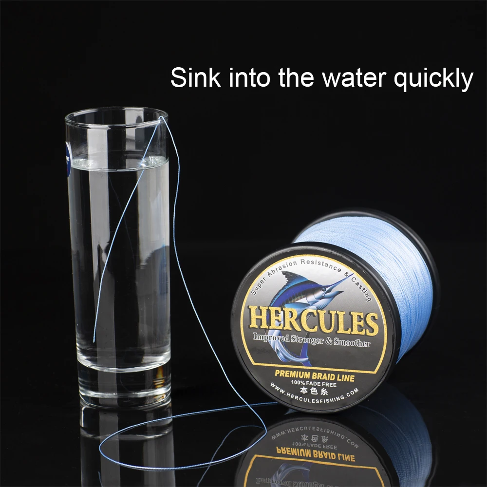 HERCULES No Fade Fishing Line Brown 4 Strands 6LB-100LB Super Strong PE Braided Fishing Line