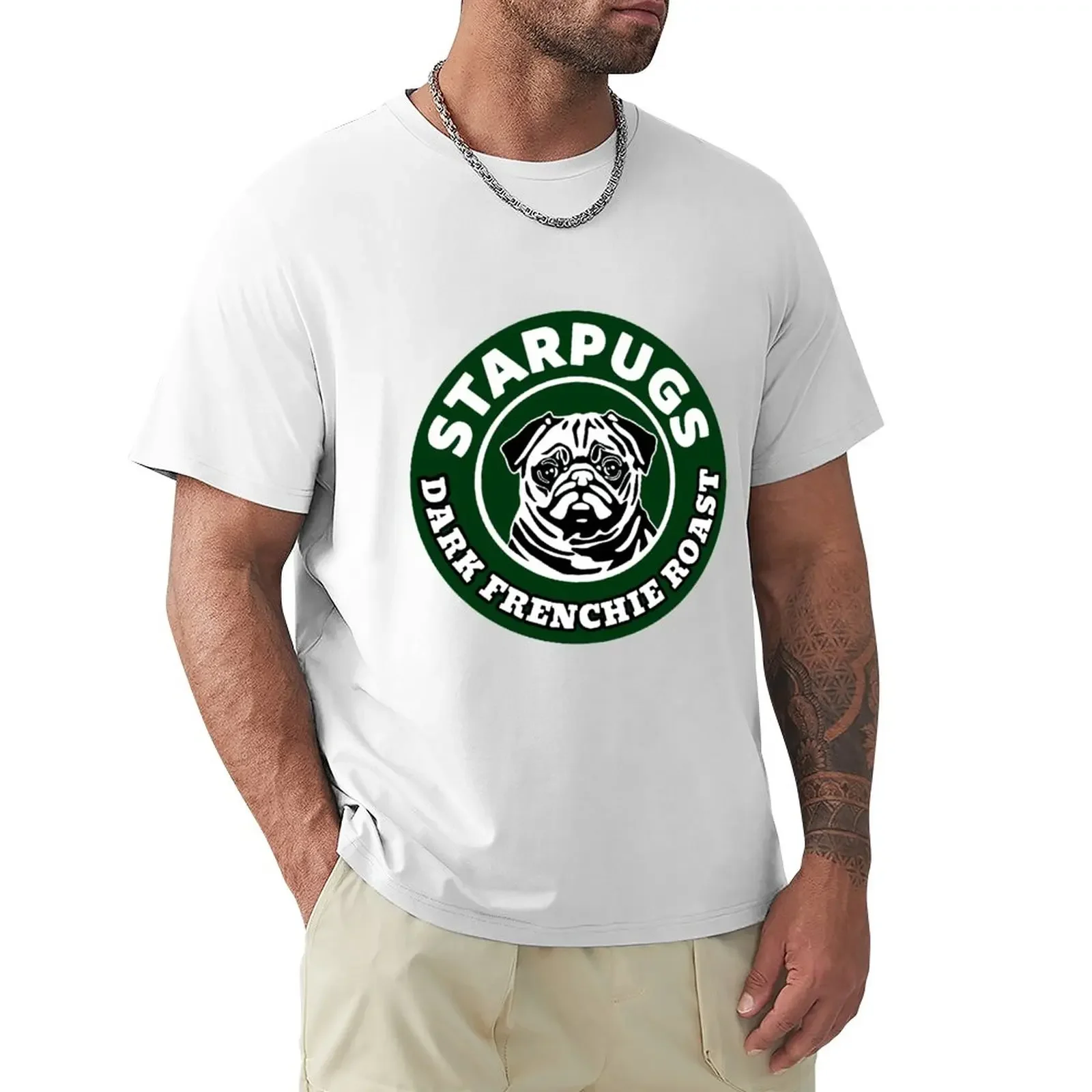 Pug; Dark Frenchie Roast; T-Shirt shirts graphic tees funnys mens funny t shirts